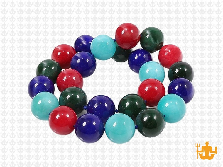 10mm Mix Jade Round Beads 15.5" dyed [10x42]