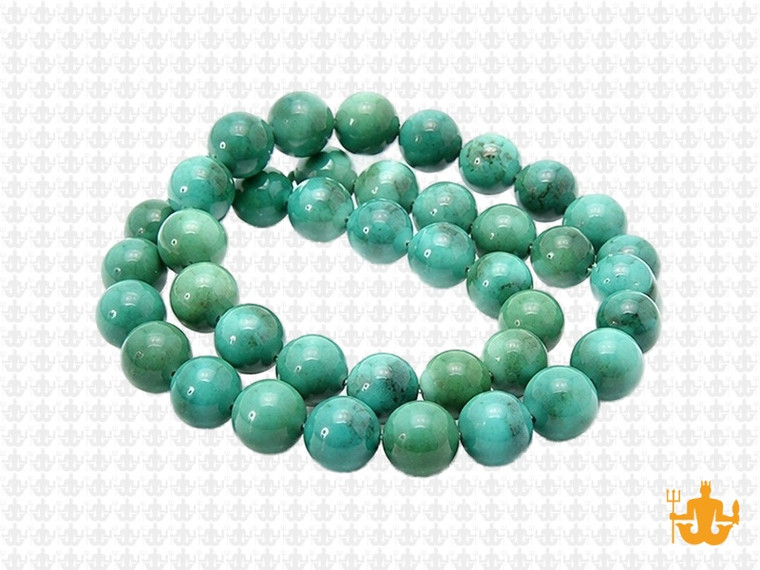 8mm Green Turquoise Round Beads 15.5" stabilized [8d22]