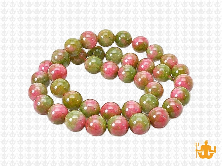 8mm Mix Fusion Jade Round Beads 15.5" dyed [8r20c]