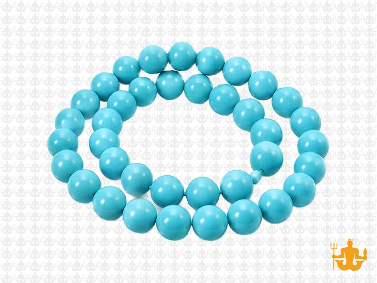 8mm Blue Turquoise Round Beads 15.5" stabilized [8d24]