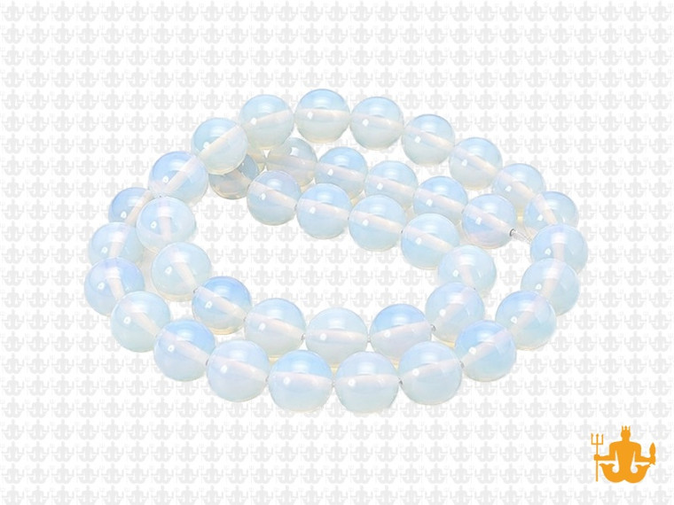 8mm Moonstone Opalite Round Beads 15.5" synthetic [8a43]