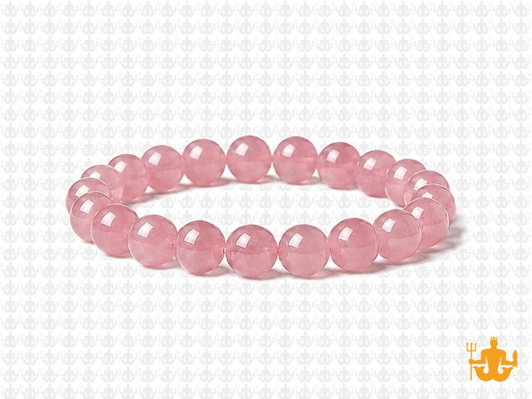 8mm Rose Quartz Elastic Bracelet 7.5" dyed [b3b1]