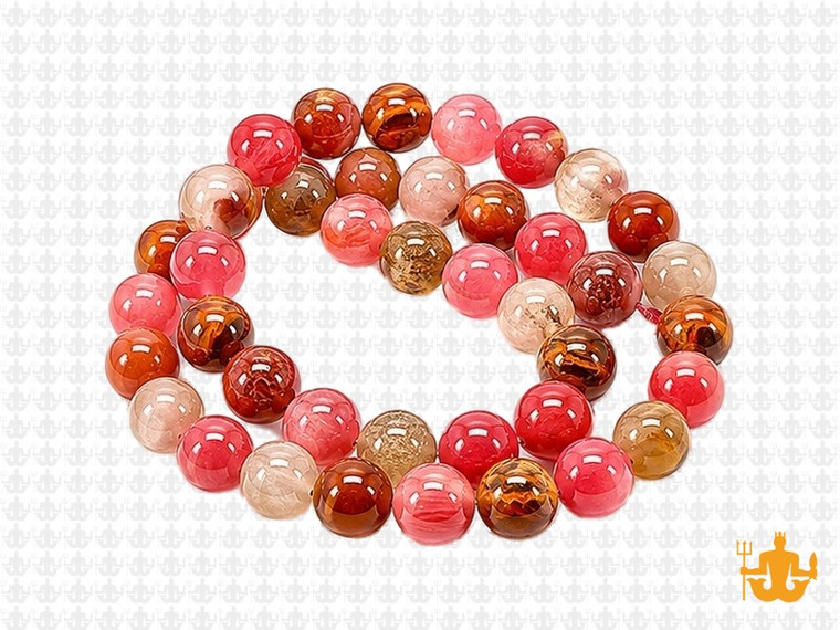 8mm Fire Cherry Quartz Round Beads 15.5" synthetic [8a46]