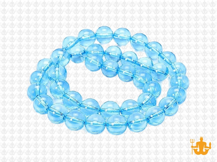 8mm Aquamarine Round Beads 15.5" synthetic [8a34]