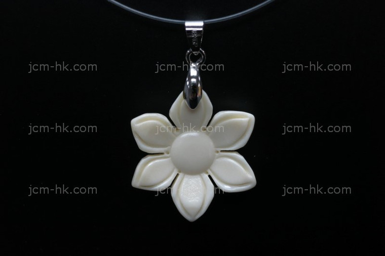 28X30mm Buffalo Bone Flower Designer Bead Pendant [z1449]