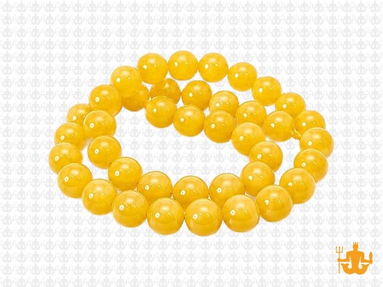 8mm Yellow Chalcedony Round Beads 15.5" dyed [8b92]
