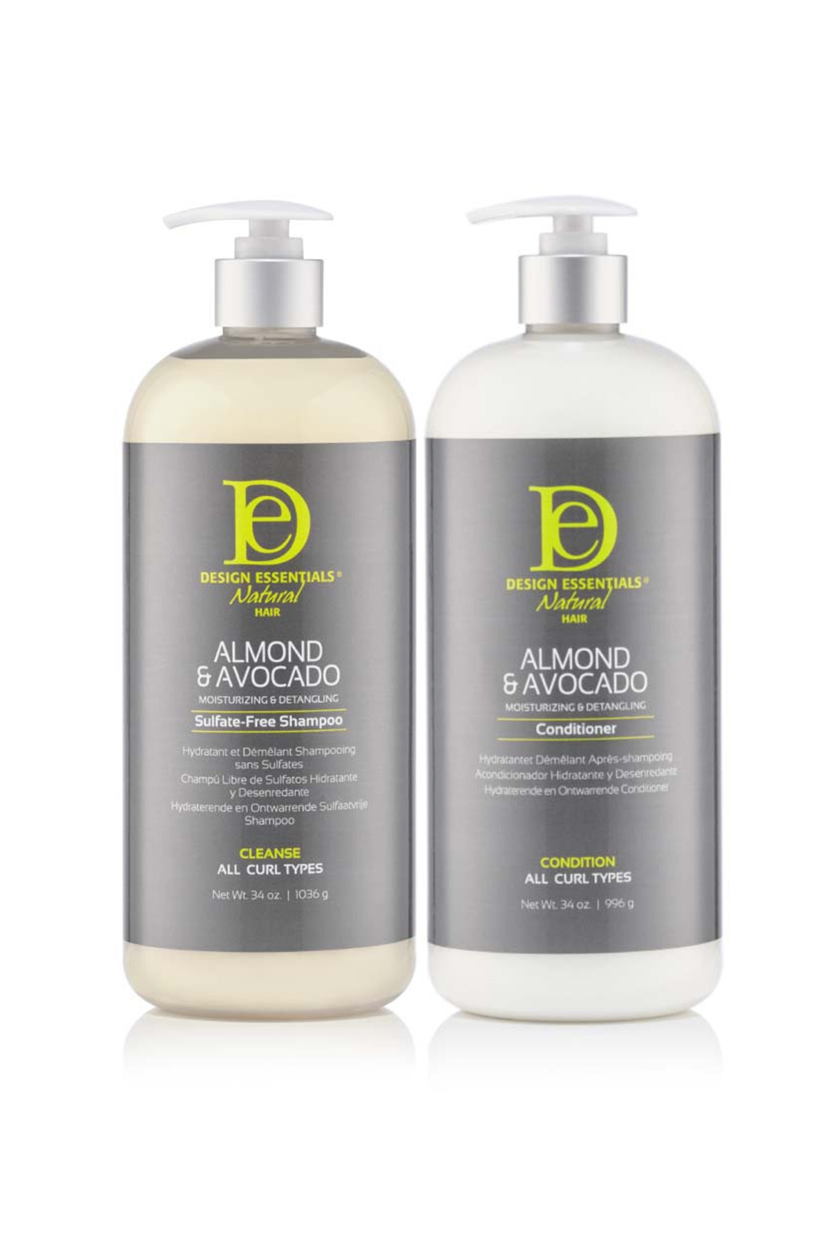 Design Essentials Shampoo, Sulfate-Free, Almond & Avocado, Moisturizing & Detangling - 12 oz