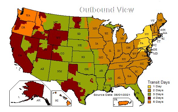 Shipping Map - Outbound View