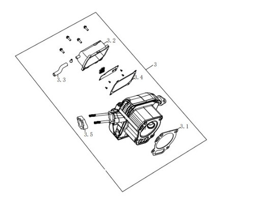 CYLINDER HEAD Includes only below
CYLINDER HEAD GASKET
CYLINDER HEAD COVER
 EXHAUST PIPE
CYLINDER HEAD COVER GASKET
CARBURETOR CONNECTION BLOCK