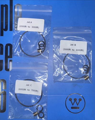 HIGH ALTITUDE KIT (3) Carburetor
Jet A 2000ft to 3000ft
Jet B 3000ft to 6000ft
Jet C 6000ft to 7000ft