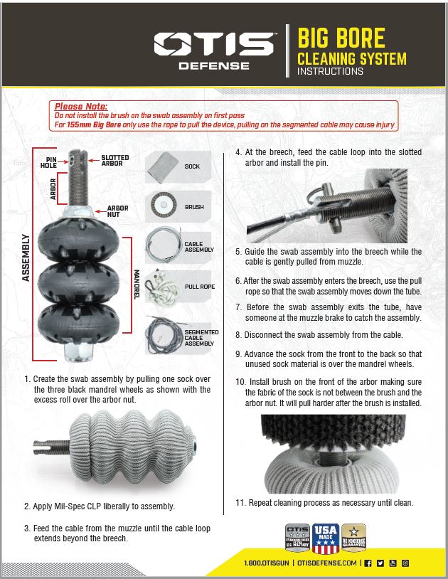 155mm Big Bore Cleaning Kit