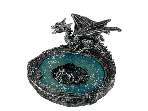 Silver Crystalized Dragon Ashtray