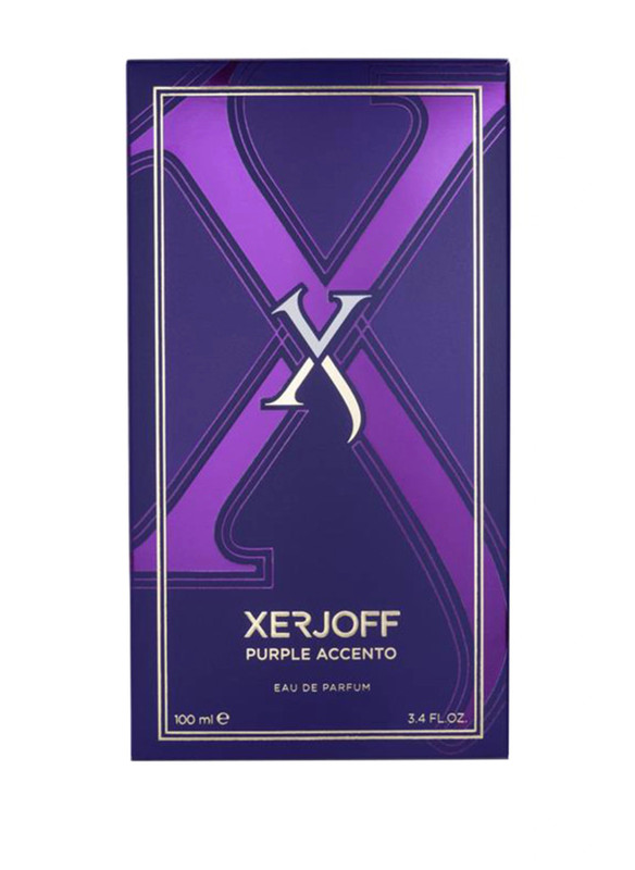 Xerjoff Purple Accento Parfüm mit edler Verpackung und lilafarbenem Flakon – luxuriöse Geschenkbox für Nischenparfüms