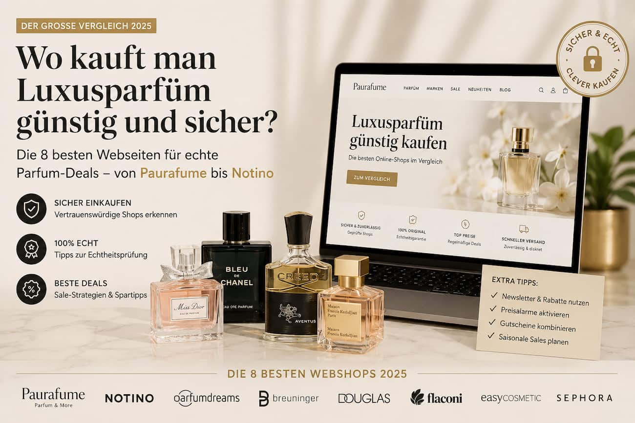 Wo kauft man Luxusparfüm günstig? Die 8 besten Webseiten für echte Parfum-Deals 2026