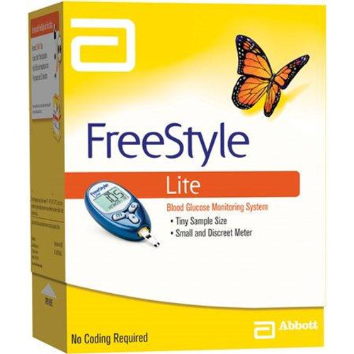 FreeStyle Lite Blood Glucose Monitor in packaging FreeStyle Lite Blood Glucose Monitor in packaging