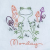 Aunt Martha's® Hand Stitch Iron-on Embroidery Transfer Pattern #3765 Frog Tea Towels Days of the Week (DOW) Monday