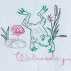 Aunt Martha's® Hand Stitch Iron-on Embroidery Transfer Pattern #3765 Frog Tea Towels Days of the Week (DOW) Wednesday