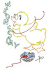 Aunt Martha’s #3400 Dottie the Duck Days of the Week iron-on embroidery transfer pattern featuring 7 vintage duck designs for kitchen tea towels.