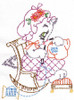 Aunt Martha’s #3733 kitten motifs iron-on embroidery transfer pattern featuring seven days of the week kitten designs for tea towels.