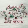 Aunt Martha's® Iron-on Hand Stitch Embroidery Transfer Pattern #3052 Playful Cocker Puppy Just Restin