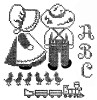 Aunt Martha's Hand Stitch Iron-on Embroidery Transfer Pattern #3795 Sunbonnet Sue & Overall Bill in Cross Stitch