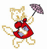 Aunt Martha's Hand Stitch Iron-on Embroidery Transfer Pattern #3877 Purr-sonality Kat in Cross Stitch