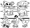 Aunt Martha's Hand Stitch Iron-on Embroidery Transfer Pattern #3906 Farmyard Animals in Cross Stitch