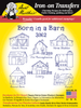 Aunt Martha's Hand Stitch Iron-on Embroidery Transfer Pattern #3962 Born in a Barn! Designs for Quilt Blocks or Tea Towels