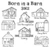 Aunt Martha's Hand Stitch Iron-on Embroidery Transfer Pattern #3962 Born in a Barn! Designs for Quilt Blocks or Tea Towels