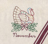 Aunt Martha's Hand Stitch Iron-on Embroidery Transfer Pattern #3995 Monthly Madness. Designs for Quilt Blocks or Tea Towels.