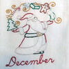 Aunt Martha's Hand Stitch Iron-on Embroidery Transfer Pattern #3995 Monthly Madness. Designs for Quilt Blocks or Tea Towels. December.