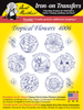 Aunt Martha's Hand Stitch Iron-on Embroidery Transfer Pattern #4006 Tropical Flowers. Designs for Quilt Blocks or Tea Towels.