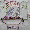 Aunt Martha's® Iron-on Hand Stitch Embroidery Transfer Pattern #4020 Happy Homemaker - Tuesday