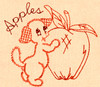 Aunt Martha's #3994 Fruit 'N Veggie Pup Redwork (Machine Embroidery File)