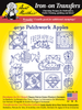 Aunt Martha's Hand Stitch Iron-on Embroidery Transfer Pattern #4030 Patchwork Apples. Designs for Quilt Blocks or Tea Towels.