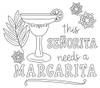 Aunt Martha's Special Edition Embroidery Transfer Pattern- This Señorita Needs a Margarita!