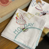 Iron-on Hand Embroidery Transfer Pattern Aunt Martha's® #9470 Penelope Tea Towels - Monday