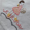 Iron-on Hand Embroidery Transfer Pattern Aunt Martha's® #9470 Penelope Tea Towels - Wednesday