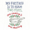 Aunt Martha's® Dirty Laundry tea towel + card. My Fantasy is to Have Two Men... One Cooking & One Cleaning.