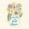 Aunt Martha's® #4044 Wildflowers Iron-on Hand Stitch Embroidery Transfer Pattern - Live Life In Full Bloom.