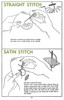 The ABC of Embroidery Stitches booklet by Amy Barickman Creative showing step-by-step stitch instructions and techniques.