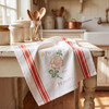 Vogart #215 A Flower A Day for Your Kitchen vintage iron-on Days of the Week embroidery transfer pattern featuring seven floral designs and smaller motifs for potholders and guest towels.