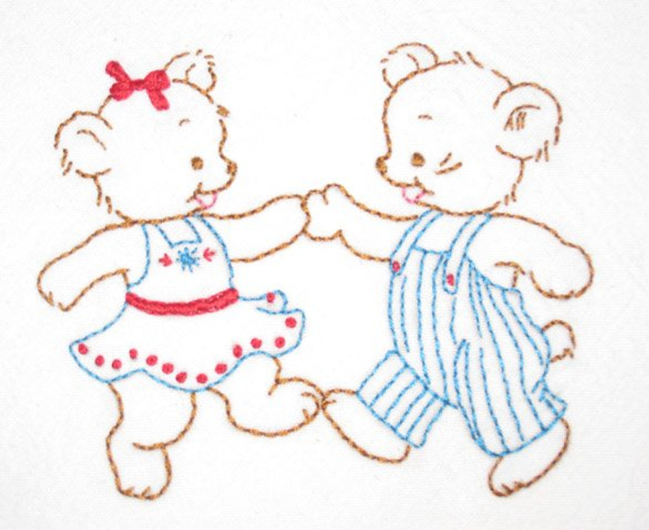 BLACK BEAR FAMILY NEW SET OF 2 HAND TOWELS EMBROIDERED BY LAURA