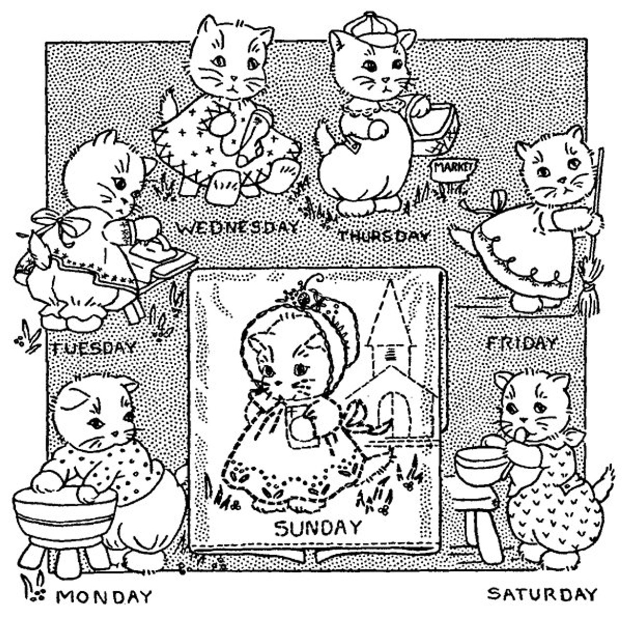 Embroidery Transfer Pattern #3183 Sparky the Kitten