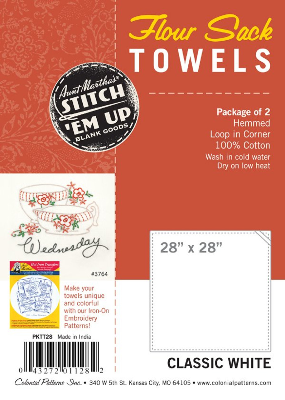 Flour Sack Dish Towels, Kitchen Towels 100% Cotton- White- Each