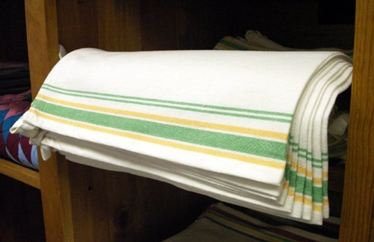 Yellow Striped Dish Towel - Summer Home Decor