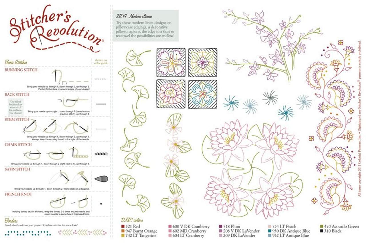 Stitchers Revolution Clearance, FANCIFUL BIRDS SR26 Embroidery Pattern, Iron  on Embroidery Patterns With Floss Recommendations, Ships Fast 