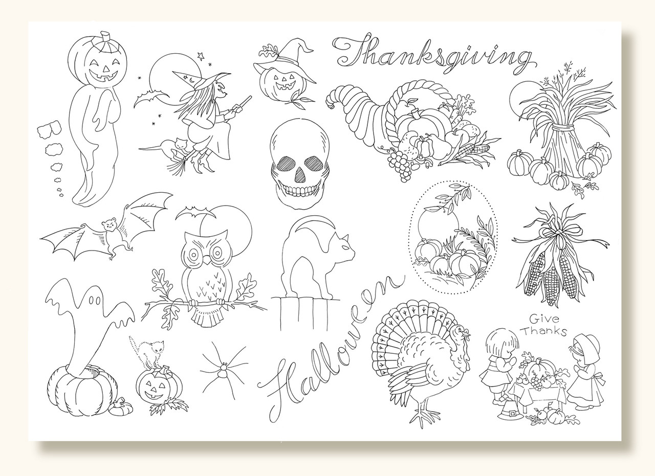 Aunt Martha's #3810 Halloween & Thanksgiving Designs - Colonial Patterns, Inc. aunt-martha-s-3810-halloween-thanksgiving-designs-colonial-patterns-inc