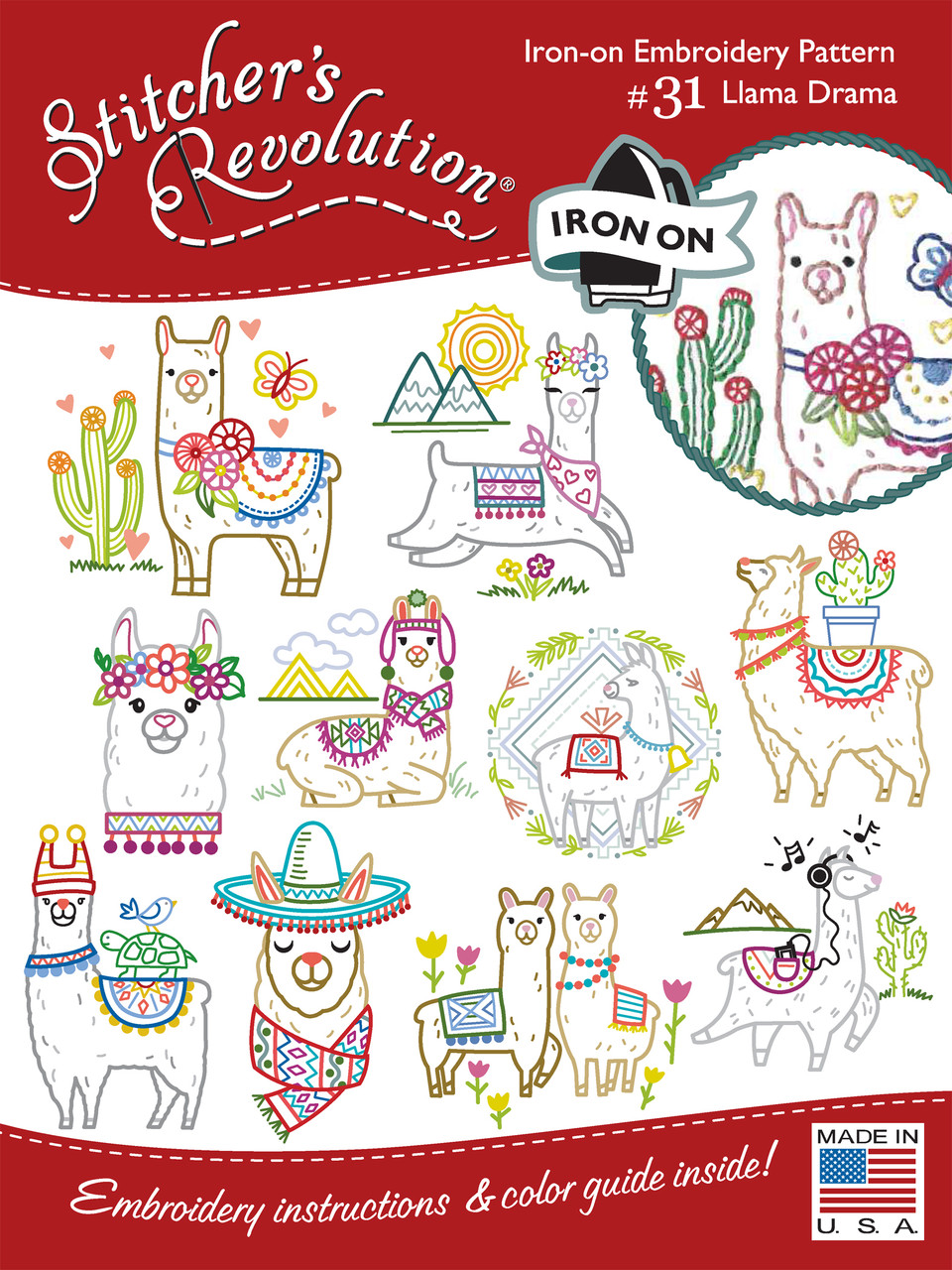 Craftways No Drama Llama Hoop Stamped Embroidery Kit