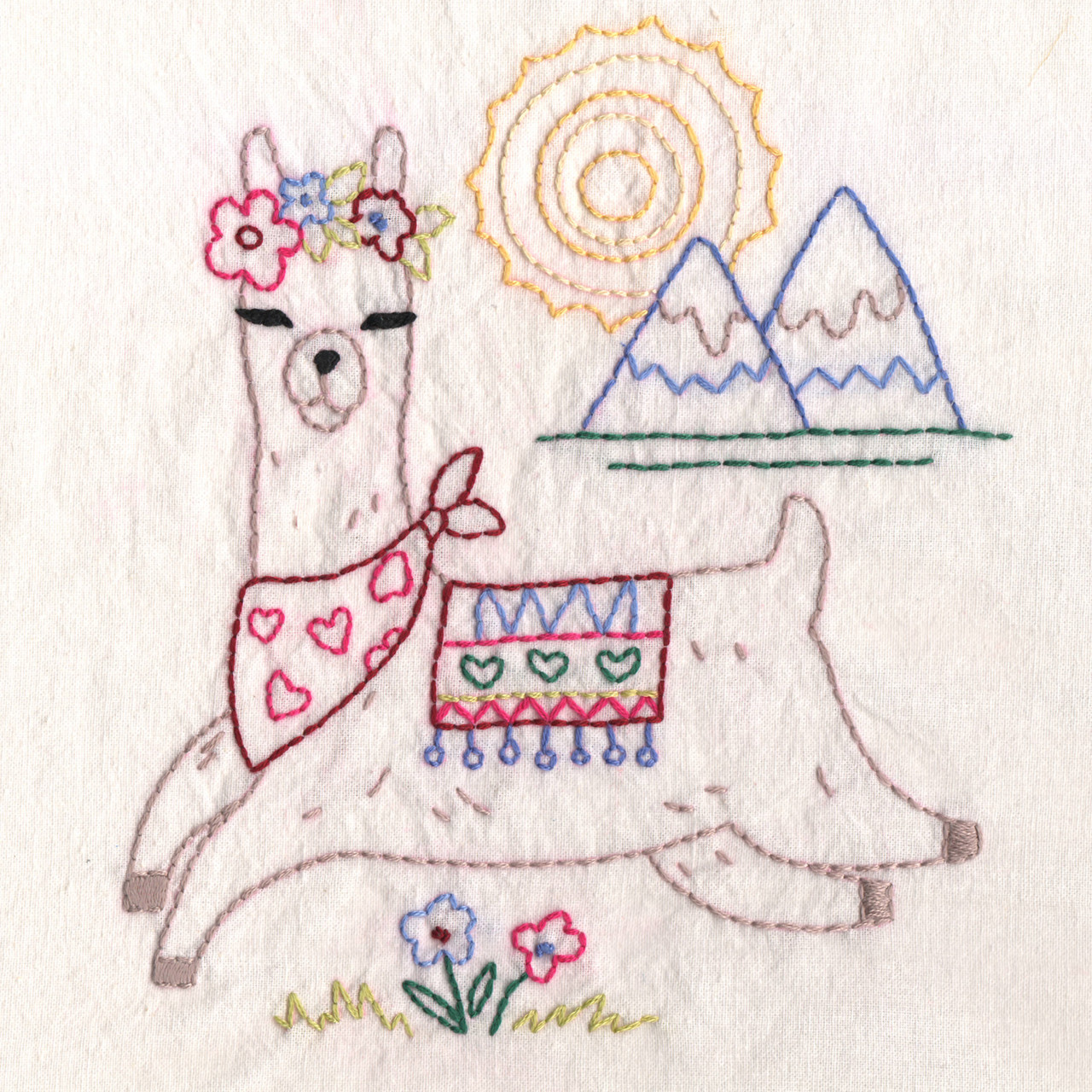 Craftways No Drama Llama Hoop Stamped Embroidery Kit